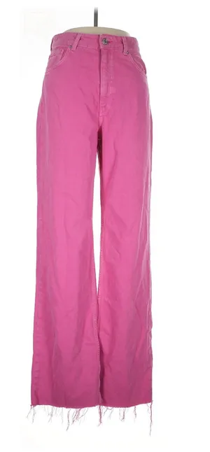 ZARA Pink Jeans Wide-Leg High-Waisted thumbnail 1