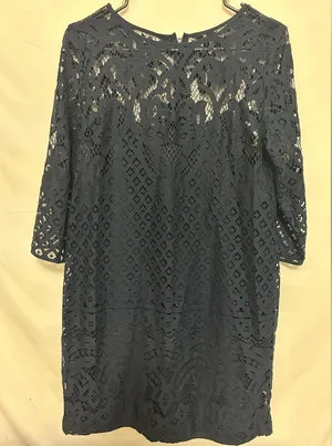 Loft Navy‎ Shift Dress with Lace Shell Size 4 thumbnail 1