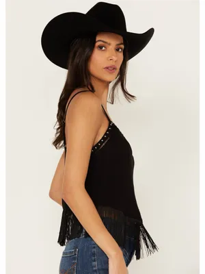$45 IDYLLWIND WOMEN'S CLEMMONS FRINGE TANK in black M thumbnail 2