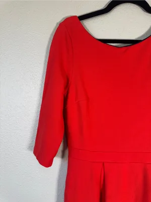 Boden Red Fit & Flare Mini Dress Womens 8 Classic Preppy Corp Core Modest thumbnail 11