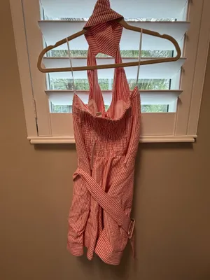 Maeve Seersucker Halter Romper thumbnail 2