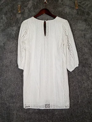 Evereve Presley Eyelet Embroidered Mini Dress Cotton Lined V Neck Womens S thumbnail 6