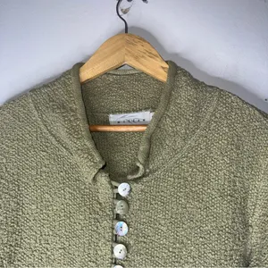 Willow Button-Up Knit Cardigan Sweater Womens Size Small Chucky‎ Knit Green thumbnail 3