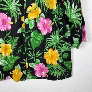 Lauren Ralph Lauren Womens Linen Floral Blouse Mandarin Collar‎ Frog Closure L thumbnail 4