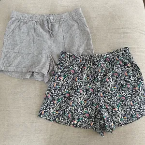 2 pair J Crew Loft Linen Blend Shorts Blue Stripe Bird M thumbnail 1