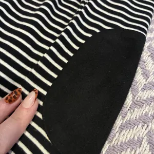 Lauren Ralph Lauren Womens Knit Tee Top Black/White Striped Elbow Patch Large thumbnail 5