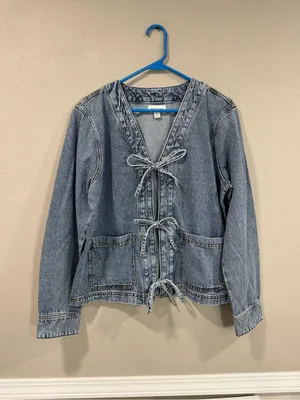 Triple Tie Front Denim Jacket thumbnail 2