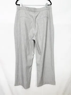 Abercrombie & Fitch Curve Love A&F Sloane Tailored Wide Leg Pant Grey Heather thumbnail 4