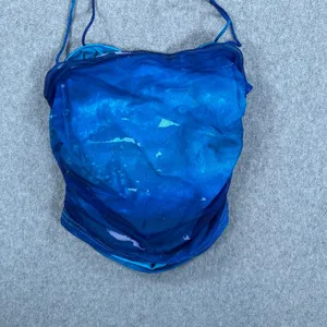 Superdown Lissie Cami Tank Top Size Small Blue Ruched Mesh Spaghetti Strap Fairy thumbnail 8