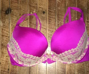 Victoria’s Secret Magenta lace trimmed very sexy push up bra thumbnail 1