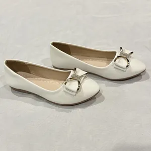 New Women’s White Golden leather Flat Heel Comfort Shoes Pumps Casual Slip thumbnail 2