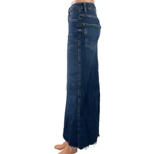 Zara Women's Blue Medium Wash High Waist Slit Straight Denim Jean Skirt Size XS thumbnail 2
