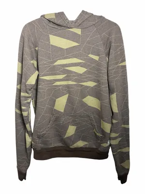 Oiselle Jagged Hoodie Pullover Geometric Print Brown/Olive thumbnail 1