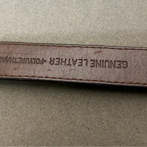 Belt Genuine Leather Brown and Silver Leather Belt-unisex thumbnail 3