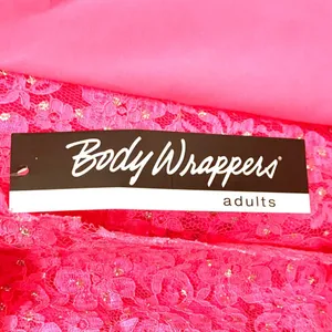 Body Wrappers Drapey Lace Panel Tunic Top Sparkly Rose Pink M #629 Praise Dance thumbnail 8