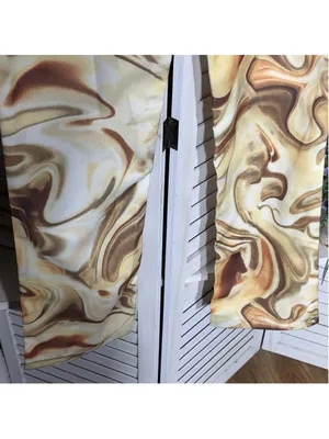 NWOT brown beige marble swirl print jeans high rise wide legs 70s boho hippie S thumbnail 6