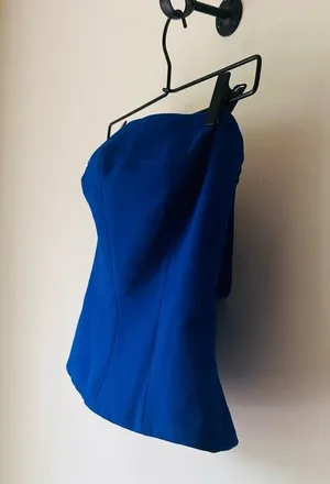 ZARA Blue Bustier Top - Size XS - New without tags thumbnail 4