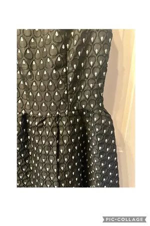 Quinn Black and White Embroidered Back Cutout Mini Dress Small thumbnail 4