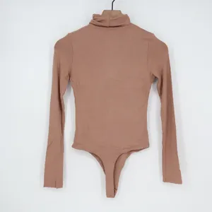 Naked Wardrobe Womens Turtleneck Long Sleeve Bodysuit Mauve Brown M thumbnail 6