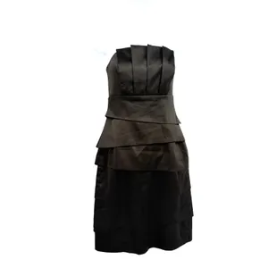 White House Black Market Strapless Satin Dress Sz 0 Y2K HOCO Tiered Cocktail thumbnail 2