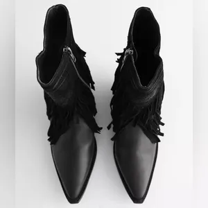 🆕 Free People | Lawless Fringe Western Boot | Black | Size: 8.5 thumbnail 4