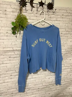 Buckle Wrangler x Billabong Aged Indigo Surf Out West Cropped Sweatshirt thumbnail 3