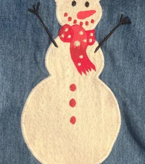 Karen Scott Embroidered Appliqué Winter Holiday Light Denim Shirt Snowman XL thumbnail 12