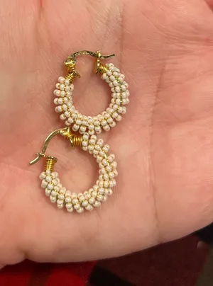 Beaded earrings Gold thumbnail 3