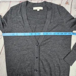Ann Taylor LOFT Womens Small Gray V-Neck Button Front Wool Blend Cardigan 306176 thumbnail 6