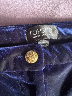 Top shop Blue Velvet Shorts thumbnail 2