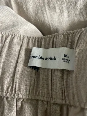 Abercrombie & Fitch Sloane Linen-Blend Tailored Wide Leg Pants thumbnail 8