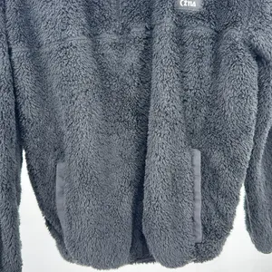 ZYIA black Sherpa 1/4 zip pullover M cozy warm outdoor activewear neutral soft thumbnail 6