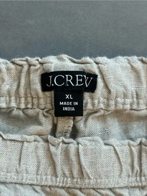 J. Crew Stratus Pant in Linen in Cream / White thumbnail 4