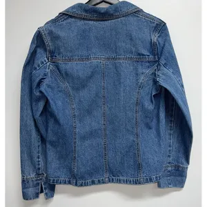 Vintage Bill Blass Womens Denim Blue Jean Blazer Jacket Size S One Button Cotton thumbnail 3