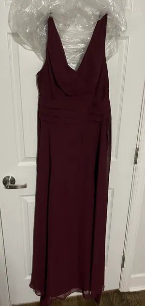 David's Bridal Wine Bridesmaid Dress thumbnail 4
