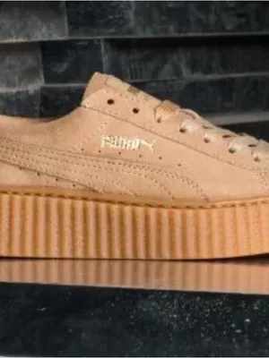 Puma Fenty by Rihanna Platform Suede Creeper with Gold Logo Womens Sz 7 Leather thumbnail 2