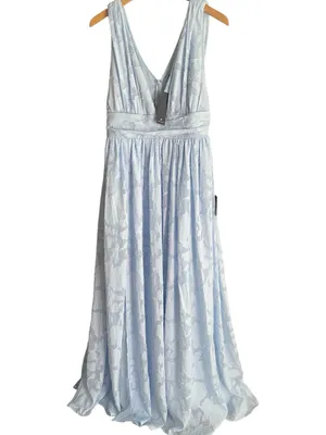 Lulus Sweet Sophistication Light Blue Burnout Floral Maxi Dress thumbnail 4