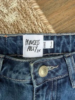 Princess Polly Blue High-Rise Straight Leg Denim Skirt thumbnail 2