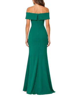 Betsy & Adam Gown Size 8 Emerald Green Corset Cowl Neck Ruched Formal Maxi Dress thumbnail 2