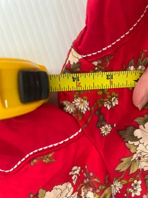 Tang Chao Red Floral Qipao Cheongsam Dress Cotton Mandarin Collar Size M thumbnail 15