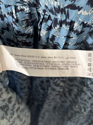 Zara The Angel Dress Blue Abstract Tiered Midi Dress Long Sleeves Flowy Boho thumbnail 11