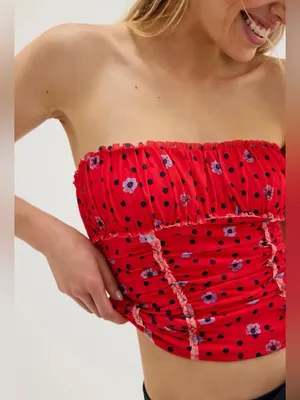 Free people nwot Scottie Printed Tube top XS thumbnail 1