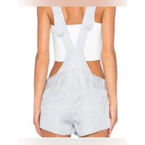 NWT Micro Shortalls Pale Blue Button Front Overall Shorts S Boho Knot Sisters thumbnail 3