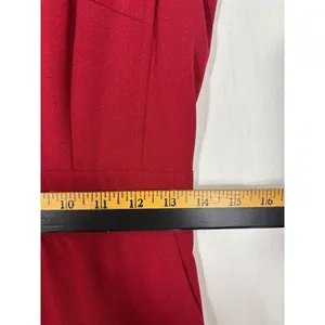 E.SSUE‎ Jumpsuit Red Deep V-Neck Open Back Wide Leg Party Evening Formal Event M thumbnail 4