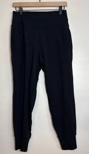 Athleta Womens Black High Rise Ribbed Waistband Jogger Pants‎ Size Small S thumbnail 1