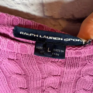 Ralph Lauren Sport Hand distressed &‎ cropped pink/purple sweater size large thumbnail 2