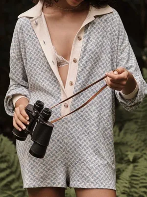 Anthropologie Waffle Cocoon Romper, Size XL thumbnail 1