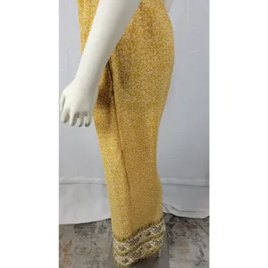 Sienna Sky Womens Jumpsuit Size M Mustard Floral Print Halter Back Keyhole Boho thumbnail 13
