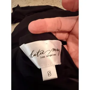 Saks Fifth Avenue Katie May Womens Full Length Event Evening Dress Slit Black Open Back Maxi Small thumbnail 9