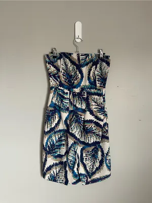 BANANA REPUBLIC FACTORY | Silk Blend Strapless Printed Dress Sz 0 thumbnail 5